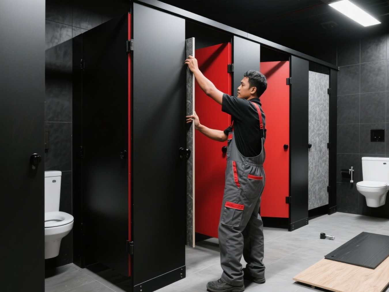 Jual Pasang Instalasi Toilet Cubicle (partisi + pemasangan) 1